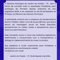 1ª Sessão Ordinária de 2026 